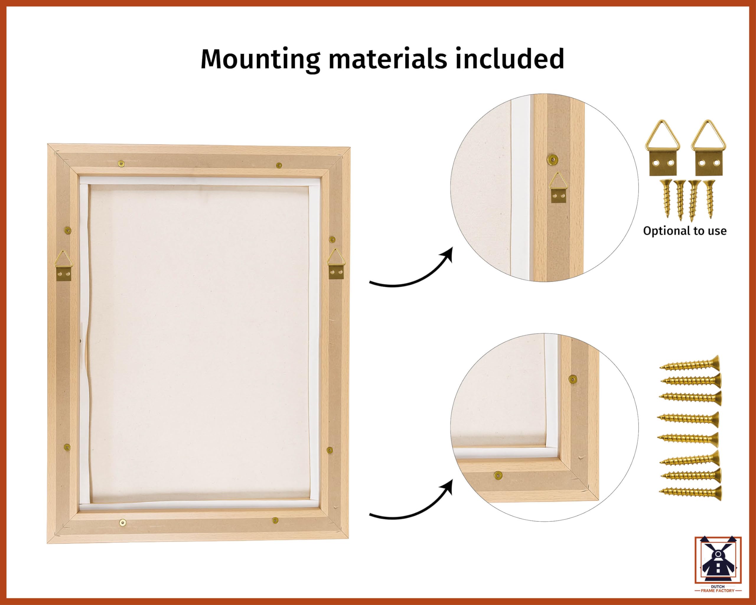 Marco flotante 60x80 cm Blanco Mate - MDF | Marco flotante para lienzos, Adecuado para lienzos de hasta 2 cm de grosor, Sin panel trasero ni cristal, Made in Holland