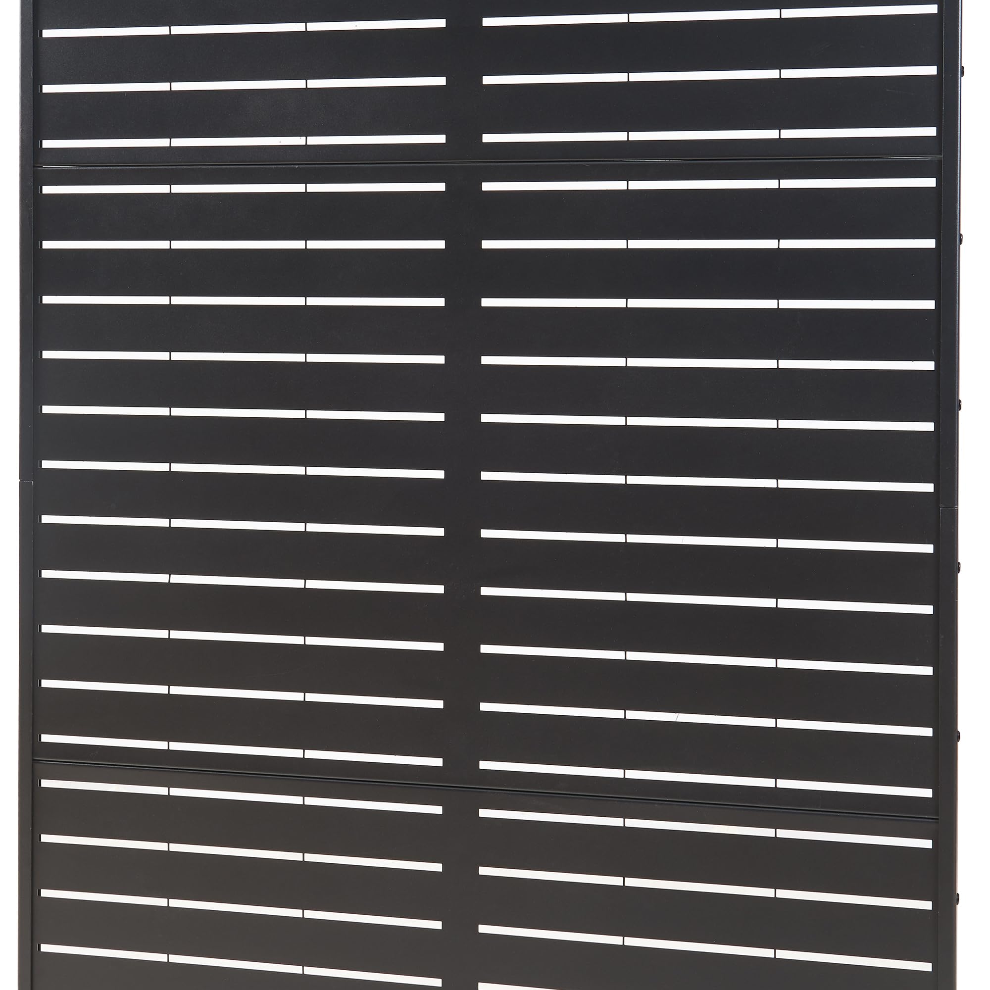 casa.pro Paravent Trolu Indoor Trennwand Raumteiler für Wohnzimmer Büro Metall 200 x 100 x 50 cm Raumtrenner freistehend Lamellenoptik Schwarz