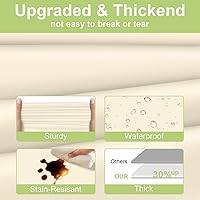 Vista 3 de QIKSION Ivory Plastic Table Cloth Disposable 2 Pack, 54 x 108 Inch Beige Tablecloths for Party, Baby Shower, Harvest, Fall, Thanksgiving
