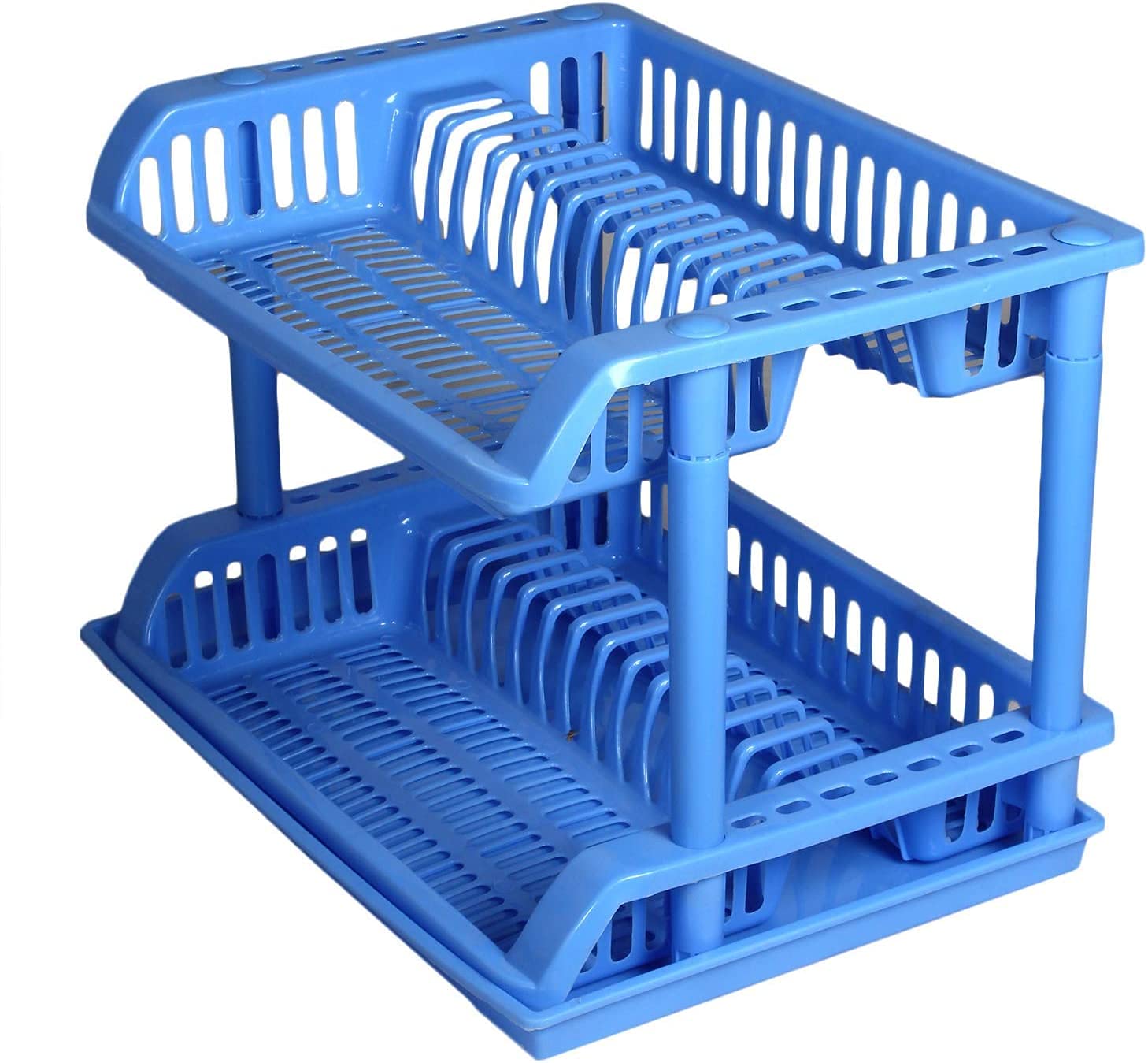 Eco Shopee Kitchen Dish Drainer Rack Plastic 2 Layer Dish Drainer Rack Basket 1 Piece 6868