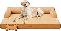 Vista 15 de Cama ortopédica XL para perro, cama extragrande para perros, camas refrescantes para mascotas de doble cara con funda lavable de espuma Marrón