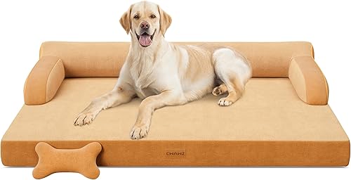 Miniatura 15 de Cama ortopédica grande para perro, cama para mascotas de tamaño grande, camas refrescantes de doble cara con espuma viscoelástica con funda lavable