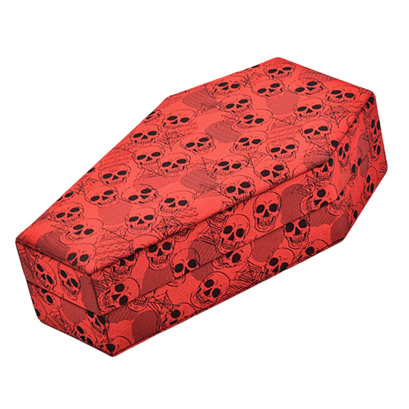 YPBEW Fashionable Jewelry Storage Box Halloween Coffin Shaped Case for Rings Velvets Lined Jewellery Organiser Accessory Storage Box