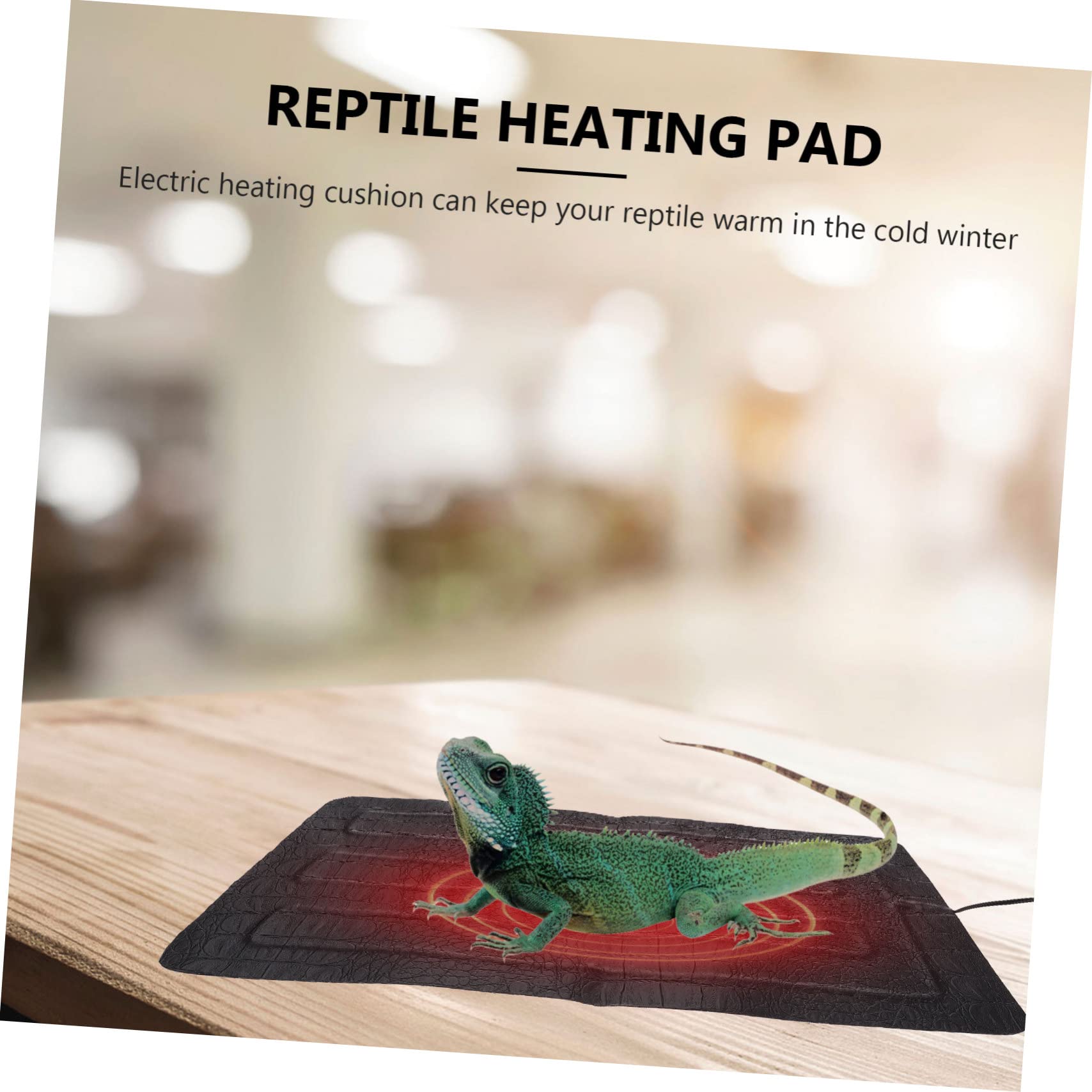 GALPADA Almohadilla Térmica para Reptiles Eléctrica Portátil Control de Temperatura USB 33X18 Cm Adecuado para Anfibios Tortugas y Mascotas Pequeñas Terrarios