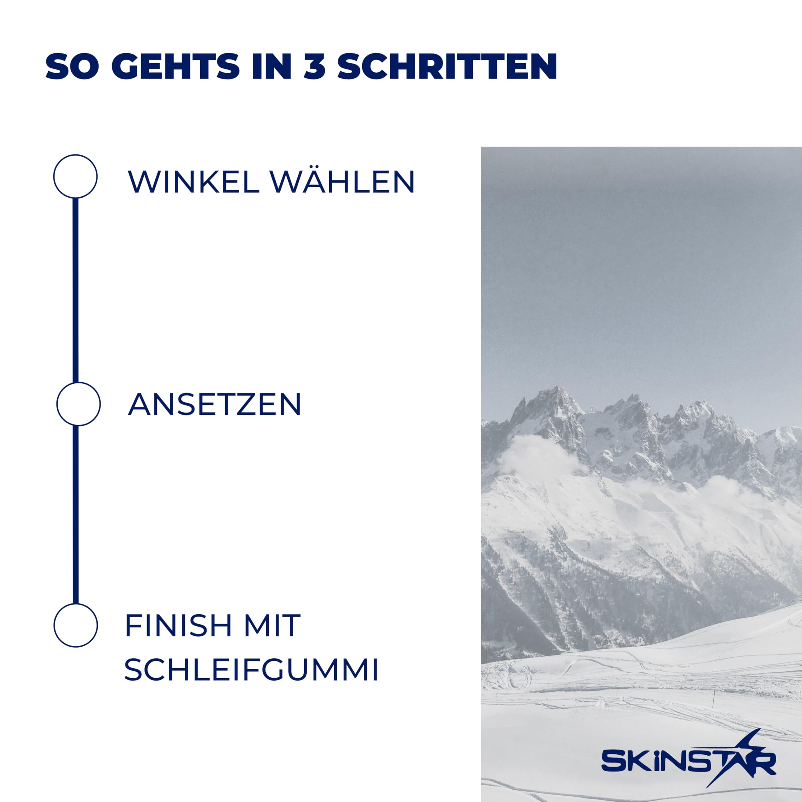 SKINSTAR Ergo Semi Edger Kantenschleifer 90°-85° | Seitenkantenschleifer für Ski & Snowboard | ergonomischer Kantenschärfer mit Gleitflächen | inkl. Schleifgummi zum Entgraten & Polieren