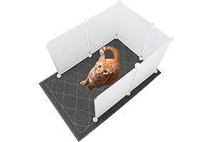 Extra Large Cat Litter Box with Privacy Screen and Mat