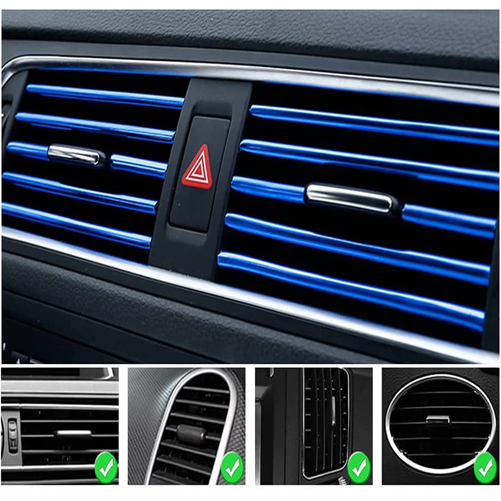 SINGARO 20 Strisce Decorative Per Condizionatore D'aria Dell'auto, Pieghevoli, Fai Da Te, Universali, Per