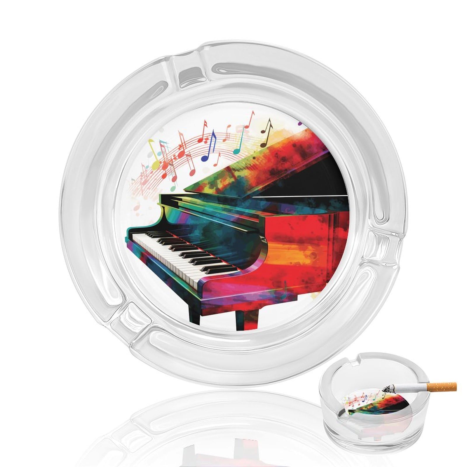 Amazon.com: Glass Ashtray,Colorful Piano Keyboard Music Tabletop