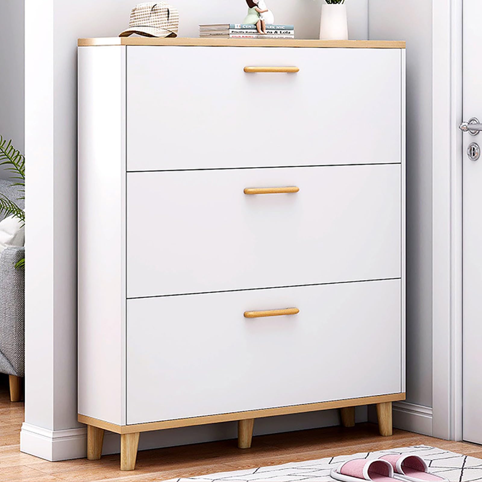 Mueble zapatero para entrada estrecha decorativo con capacidad de 24 pares para un hogar ordenado