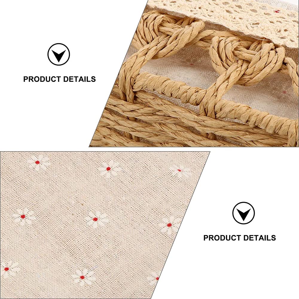 Cestino per il pane creativo Cestino portaoggetti in vimini con fodera Cestini portaoggetti in vimini naturale Cestino per snack da tavolo rettangolare-M
