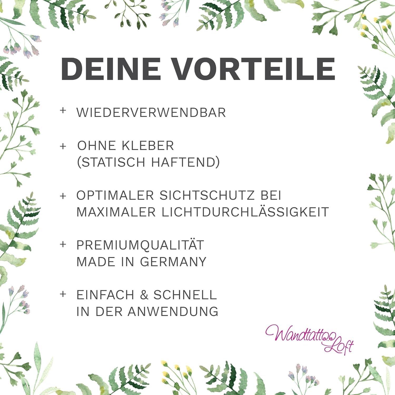 Sichtschutzfolie Lavendel Florale Fensterfolie Fensterdeko Milchglasfolie Wiederverwendbar Sichtschutz, 75 cm hoch, 110 cm breit