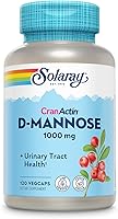 Vista 1 de SOLARAY D-Manosa 1000mg con extracto de arándano CranActin - Suplemento de D Manosa y arándano con vitamina C - Apoya la salud del tracto urinario