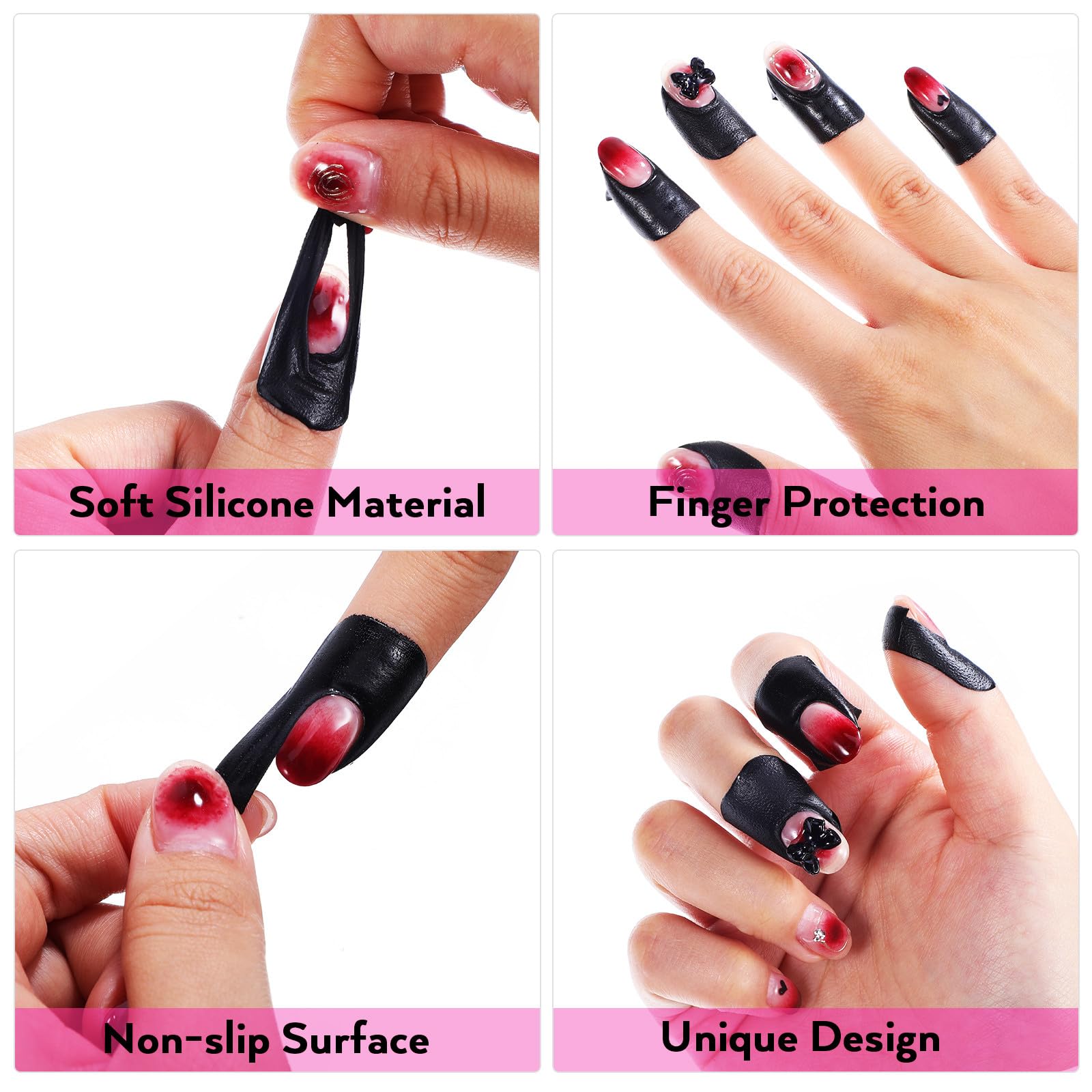FUOYLOO 100 Feuilles Autocollants De Protection Pour Ongles En Silicone Souple Protecteurs De Vernis À Ongles En Forme De U Antidérapants Pour Manucure Et Application De Gel