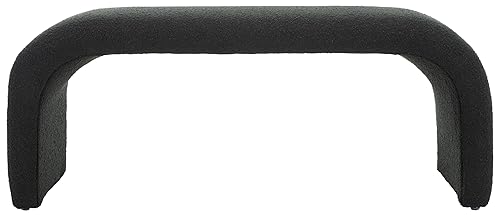 Home Collection Tenko Black Boucle Curved Waterfall Bench (Fully Assembled)