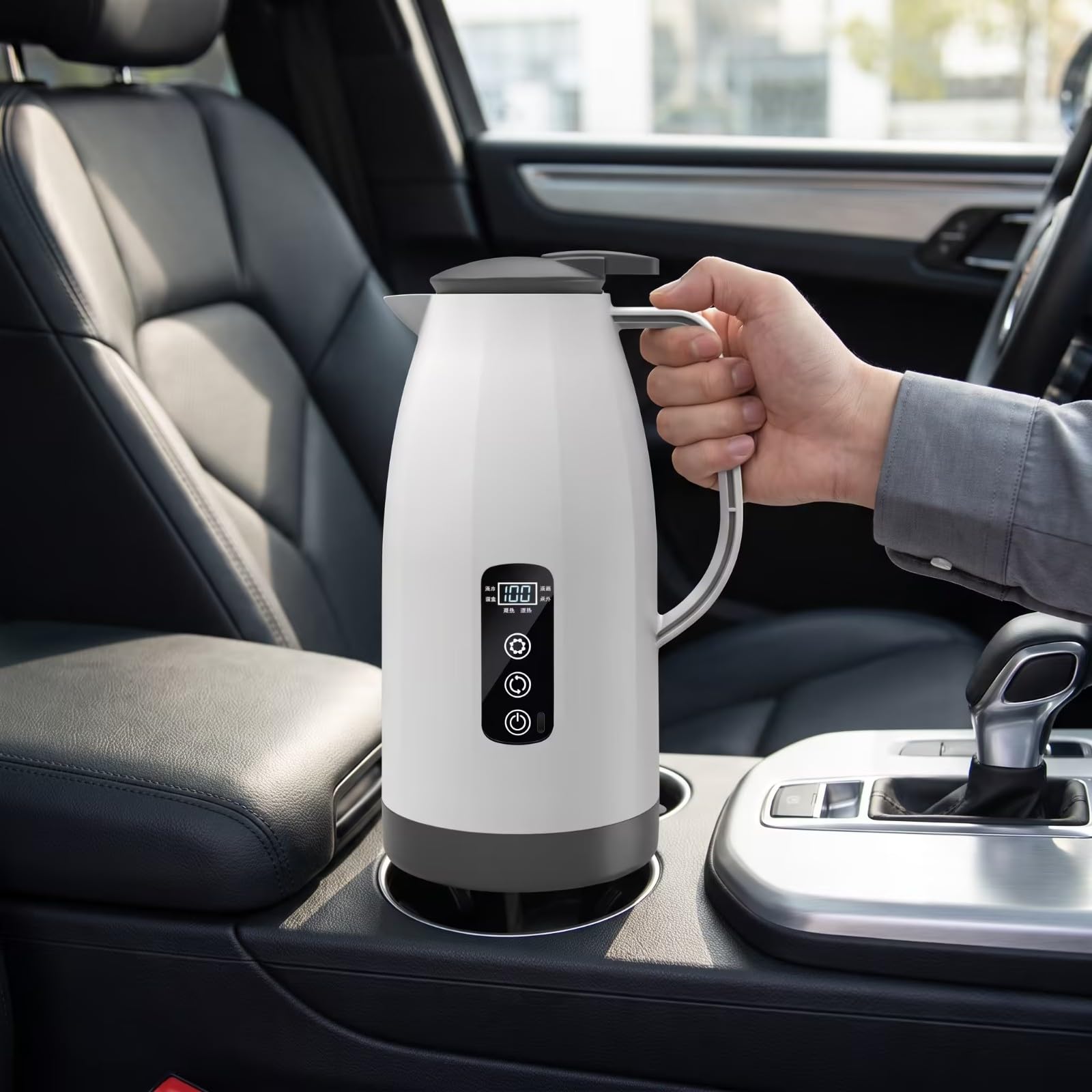 Bollitore per Veicoli | Portatile, Bollitore Elettrico in Acciaio Inox, Compatto, per Spostamenti Quotidiani, Nero