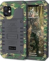 Vista 9 de Mitywah Funda impermeable para iPhone 12 Pro, carcasa resistente a los golpes con protector de pantalla incorporado, funda metálica de cuerpo