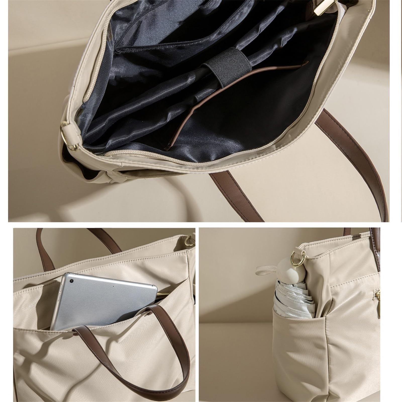 Funda Tableta Bolso de Mano for Ordenador portátil Trabajo, Bolso Cruzado Grande for Enfermera y Profesor con Hombro for Viajes Escolares Diarios Mochila portátil(Grey,Grande)