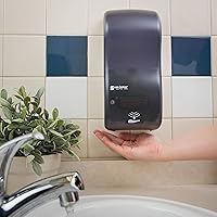 Vista 3 de San Jamar Clásico Perla Negra Set – Dispensador Híbrido de Jabón y Desinfectante (900 ml), Dispensador de Cubierta de Inodoro, y Dispensador