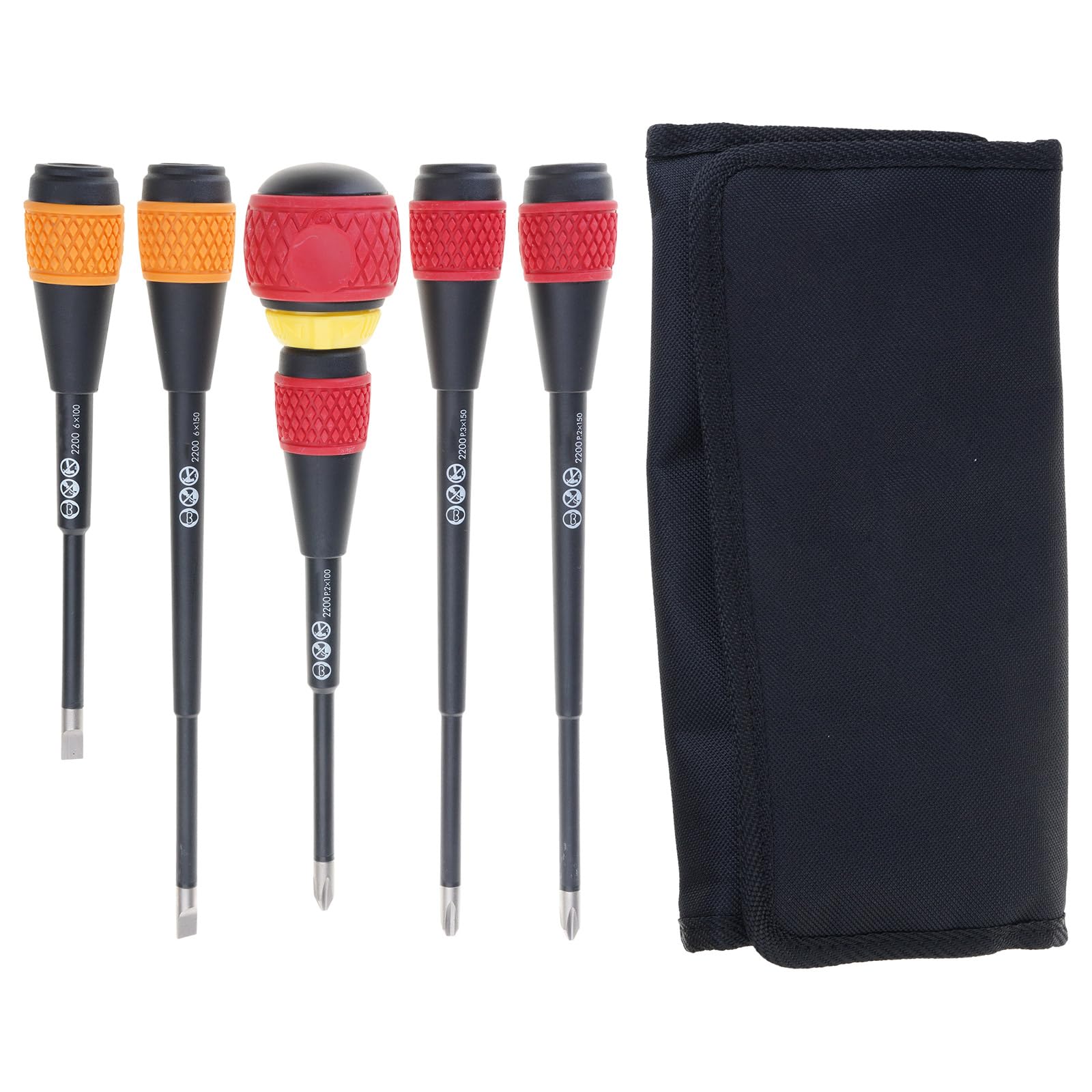 Juego de 5 destornilladores ergonómicos resistentes de trinquete para un fácil manejo, uso multifuncional en montaje de muebles, destornillador ergonómico de mango