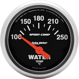 Auto Meter 3337 Sport-Comp Electric Water Temperature Gauge, Regular, 2.3125 in.
