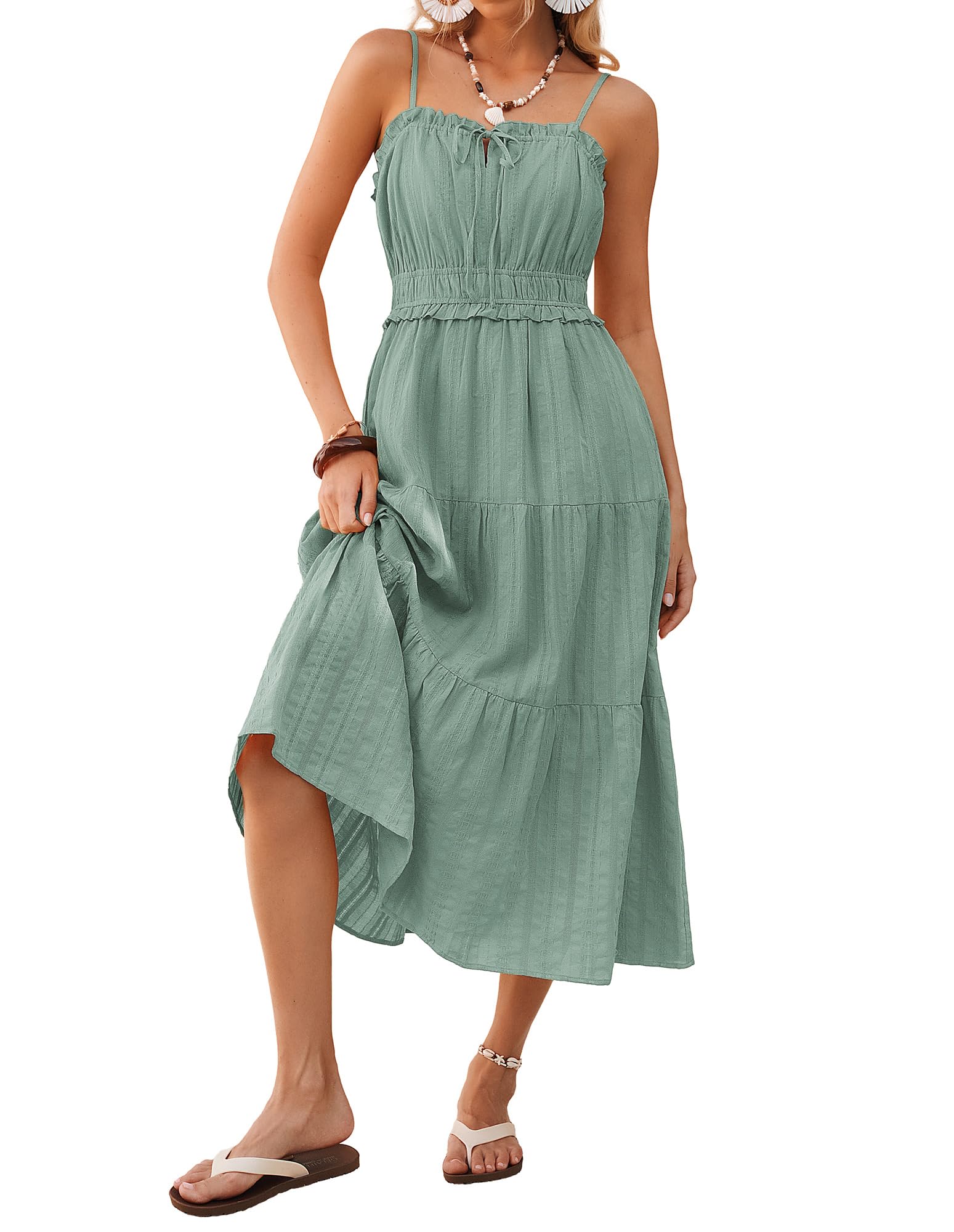Kate Kasin Robe d'été sans manches pour femme, coupe trapèze, décontractée, en coton, robe de loisirs, robe de mariage, robe de plage avec poche