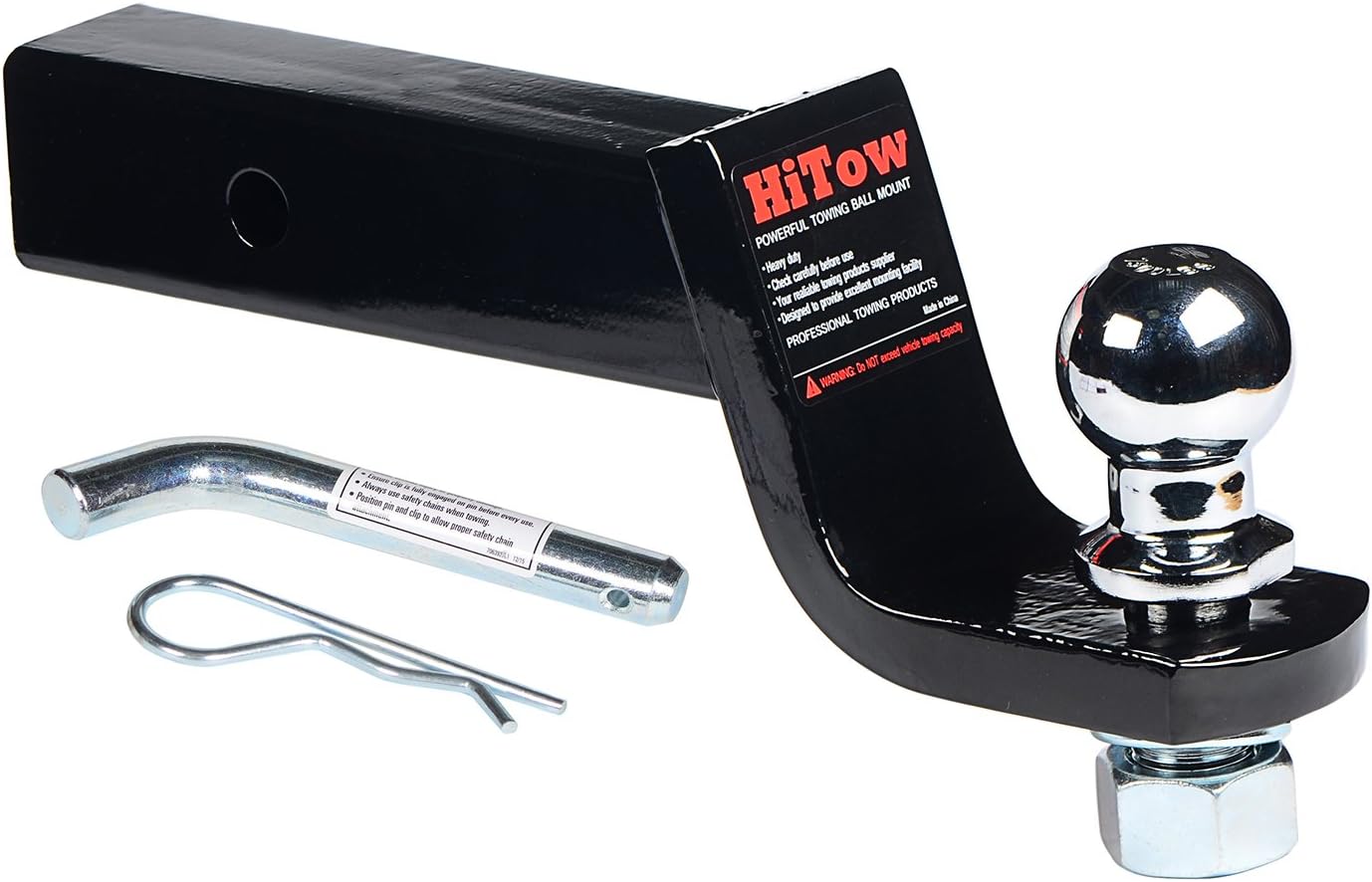 Trailer Hitch Loaded Ball Mount Class III/IV 4" Drop with 2-5/16" Hitch Ball & 5/8" Pin Kit (GTW 6,000 lbs)
