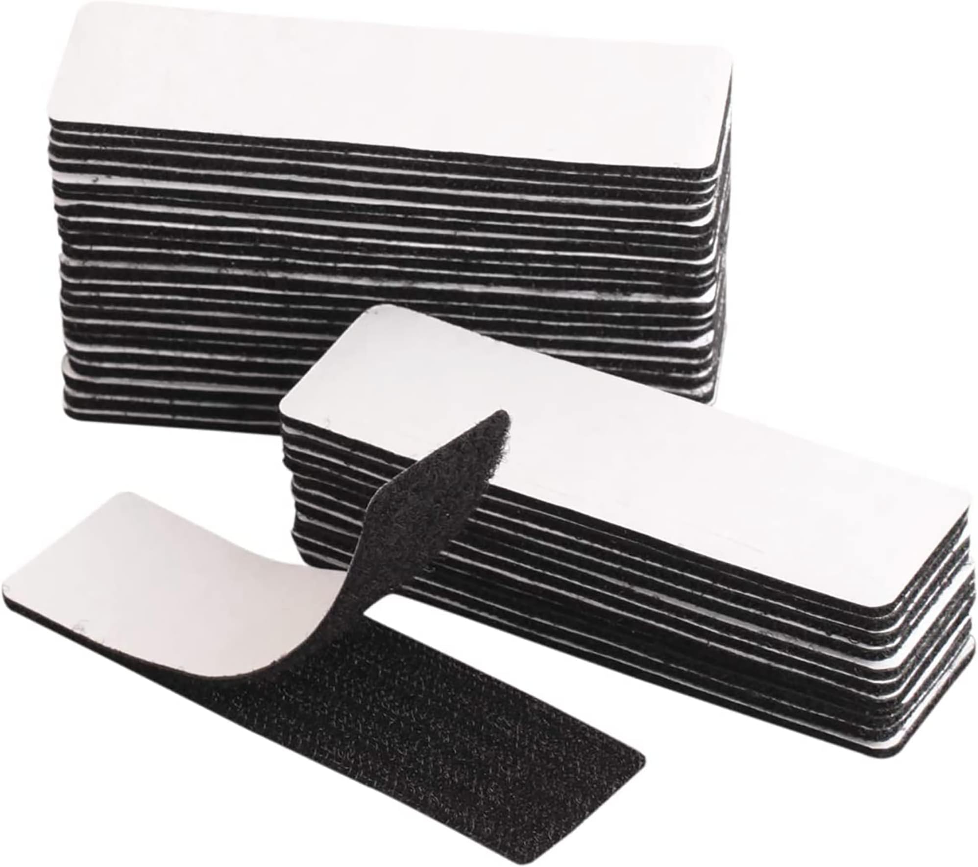 IRYNA 10 Pairs Double Sided Hook Loop Sticky Pads, Industrial Strength Sticky Pads, Heavy Duty Hook and Loop Tape Strips with Adhesive Sticky Back Fastener for Indoor Outdoor Use(3x10cm, Black)