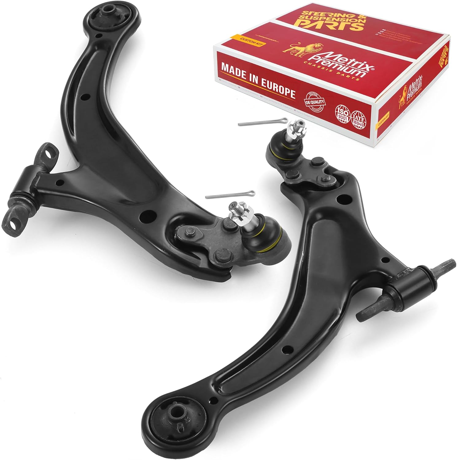 Metrix Premium Chassis Parts - Front Left & Right Lower Control Arm w Ball Joint & Bushing Assembly Kit Fits 99-03 Toyota Solara, 98-04 Avalon, 98-03 Sienna, RK620579, RK620578, Made in Europe