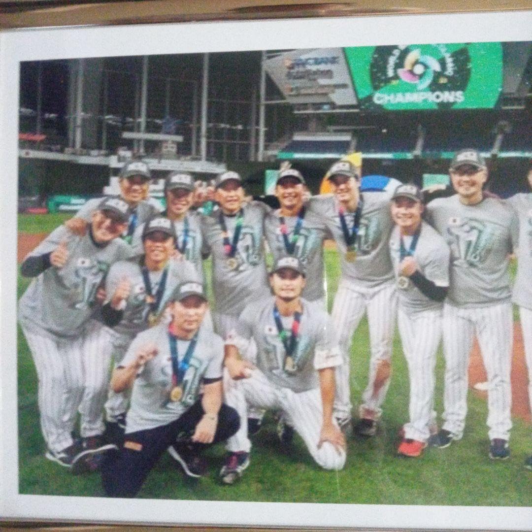Amazon.co.jp: 大谷翔平 WBC優勝記念フォト 集合写真 金フレーム額入り