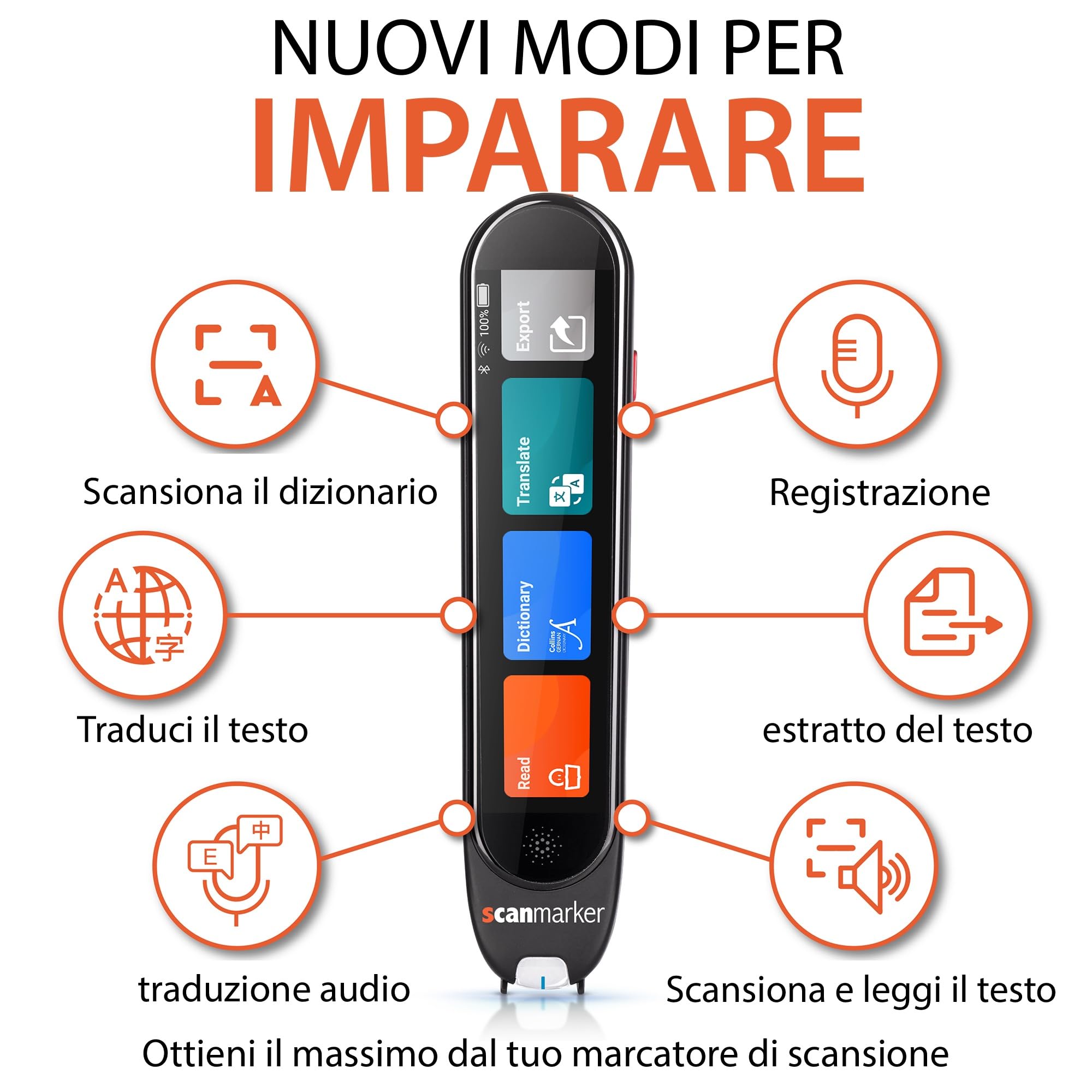 Scanmarker Pro Penna Traduttore Multilingue Scanner per Dislessia e Apprendimento