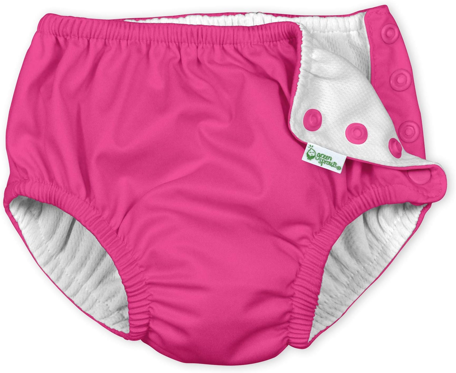 i Play. Baby Toddler Ultimate Reusable Snap Swim Diaper, Hot Pink Snap, 4T