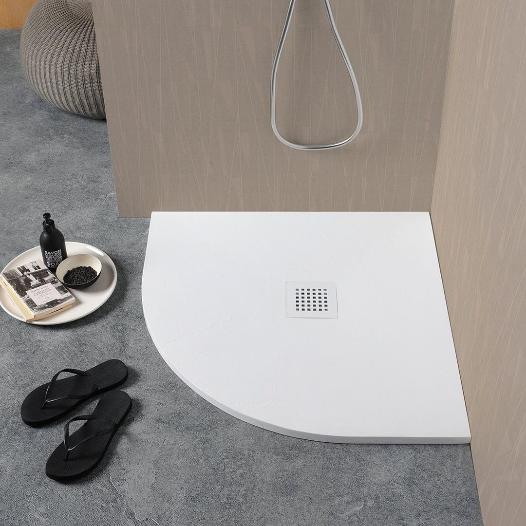 Kiamami Valentina - Plato de Ducha de Resina 80x80 Blanco en Resina Muse