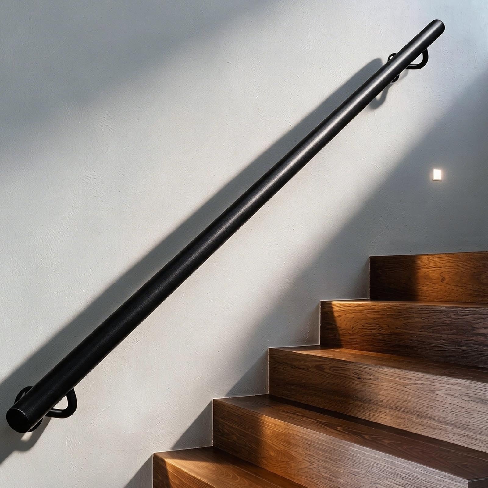 1m 2m 3m 4m 5m 6m, schwarze Handläufe für Treppen, industrielles Metall-Treppengeländer, rutschfester, der Wand montierter Haltegriff Dachboden-Deck-Korridor Hause(420cm)