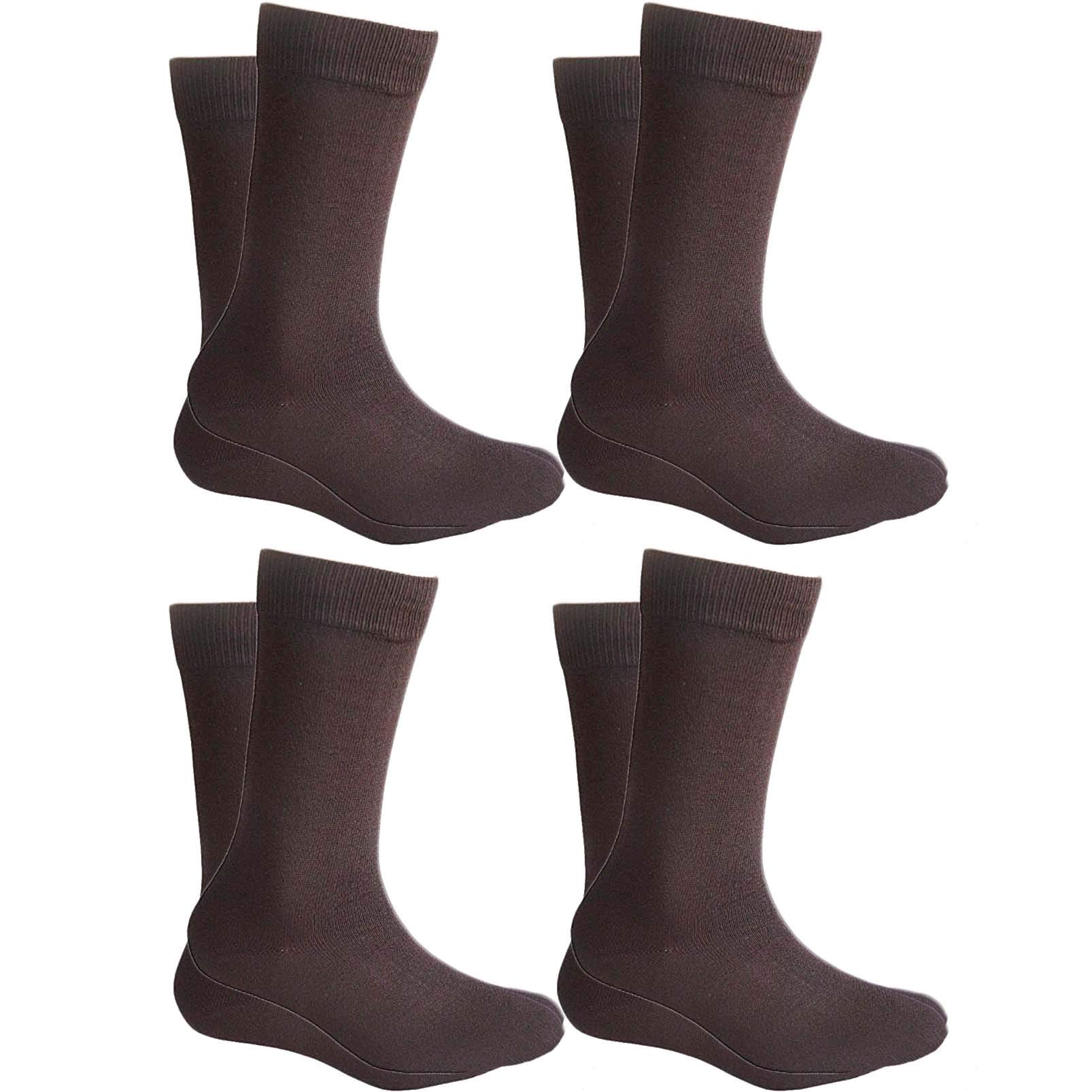 cotson ;lasting wear in every pair Organic Cotton and Bamboo Men's Formal Socks Pack of 4 (Brown)-picture-37