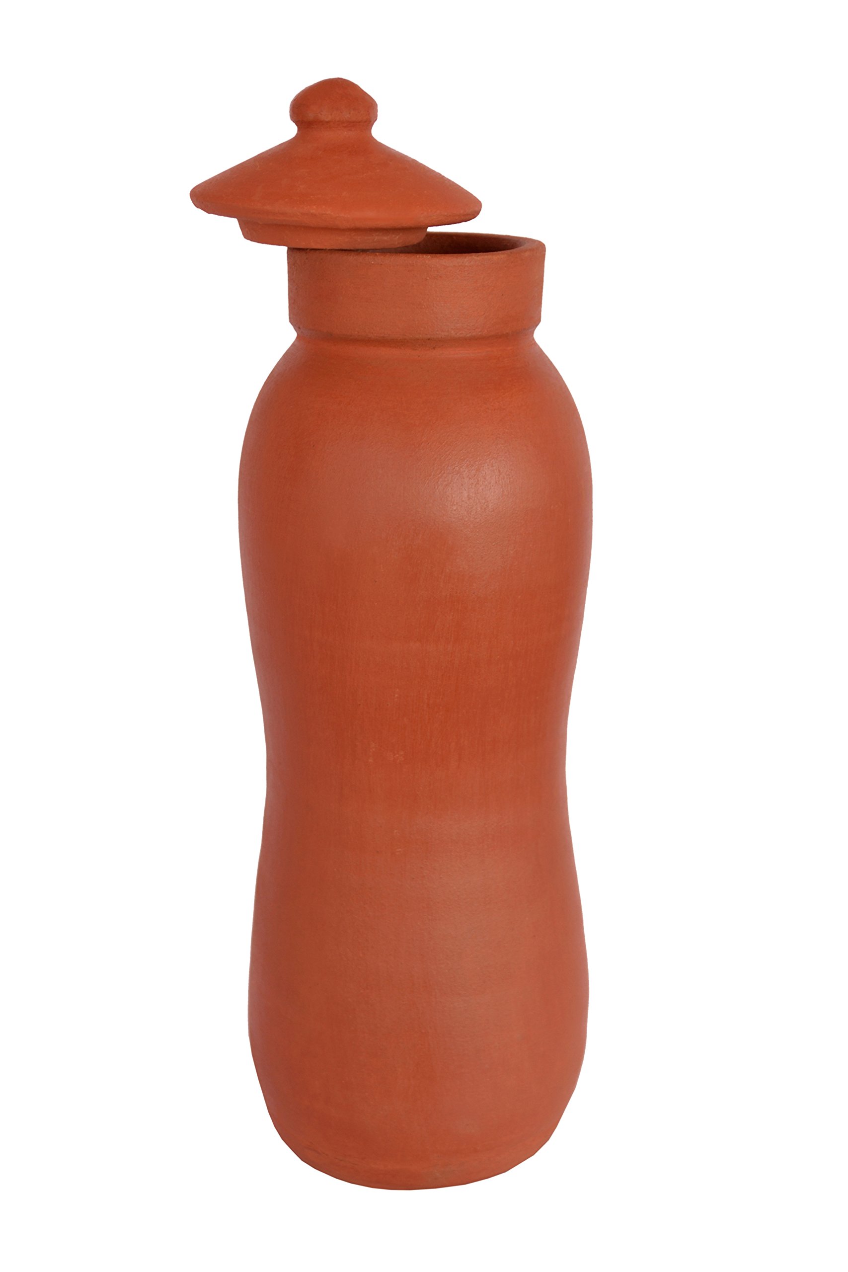 Mitti Magic Earthen Handmade & Unglazed Clay Water Bottle (900Ml, Diameter: 6.5Cm*26Cm Approx) Mmewb(Earthen Water Bottle) - [ Pack of 2 ]