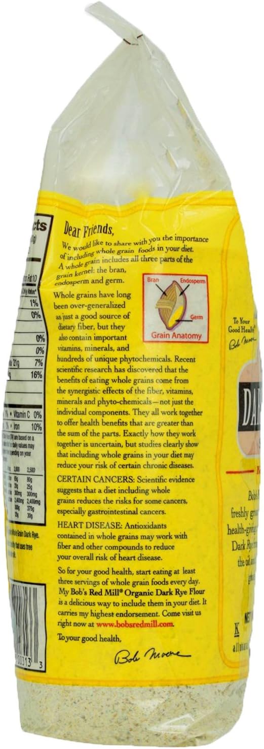 Bob's Red Mill Organic Rye Dark Flour - 22 oz - 2 pk