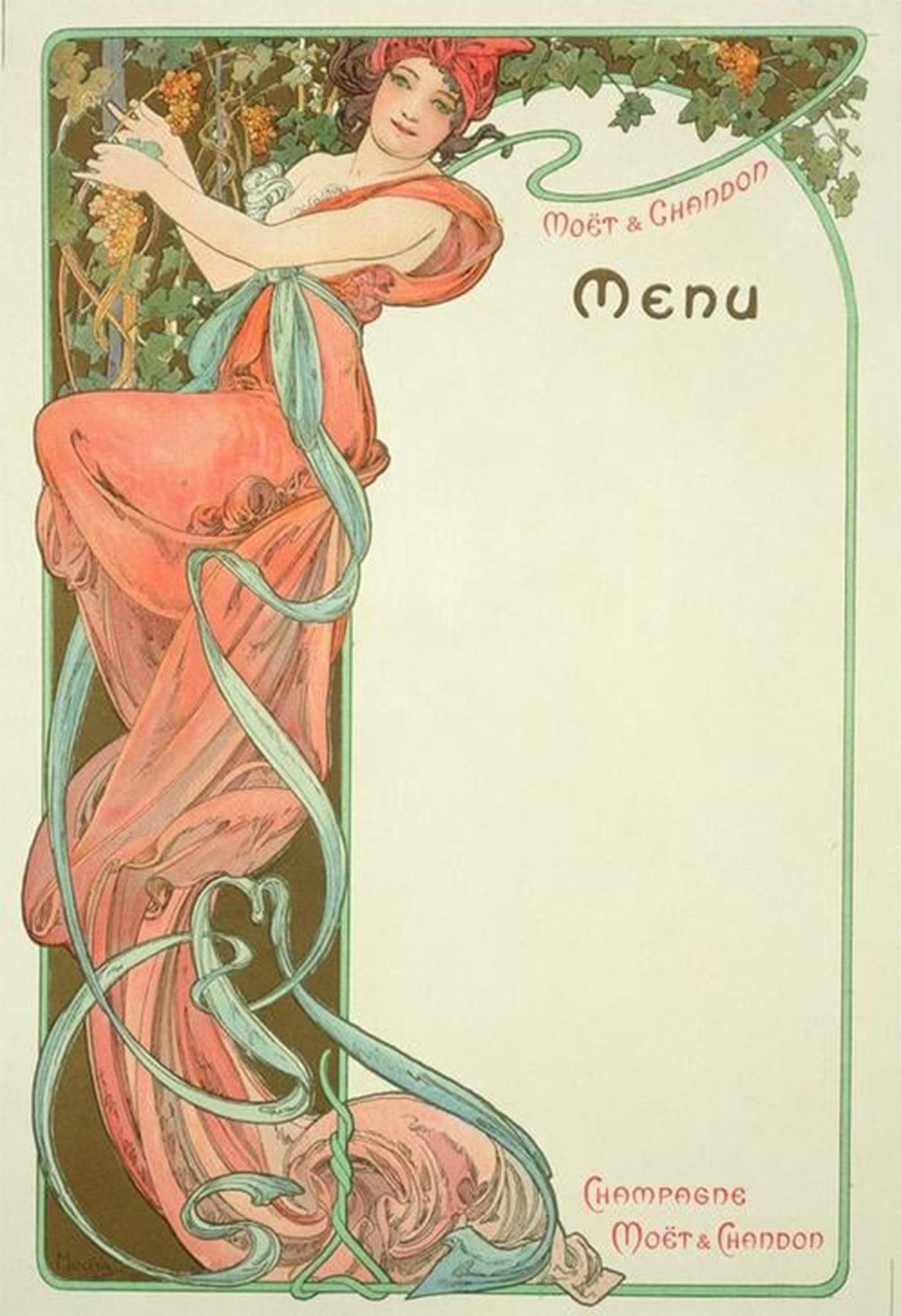 Póster de lienzo Il Garofano de Alphonse Mucha para decoración 60x90cm 5