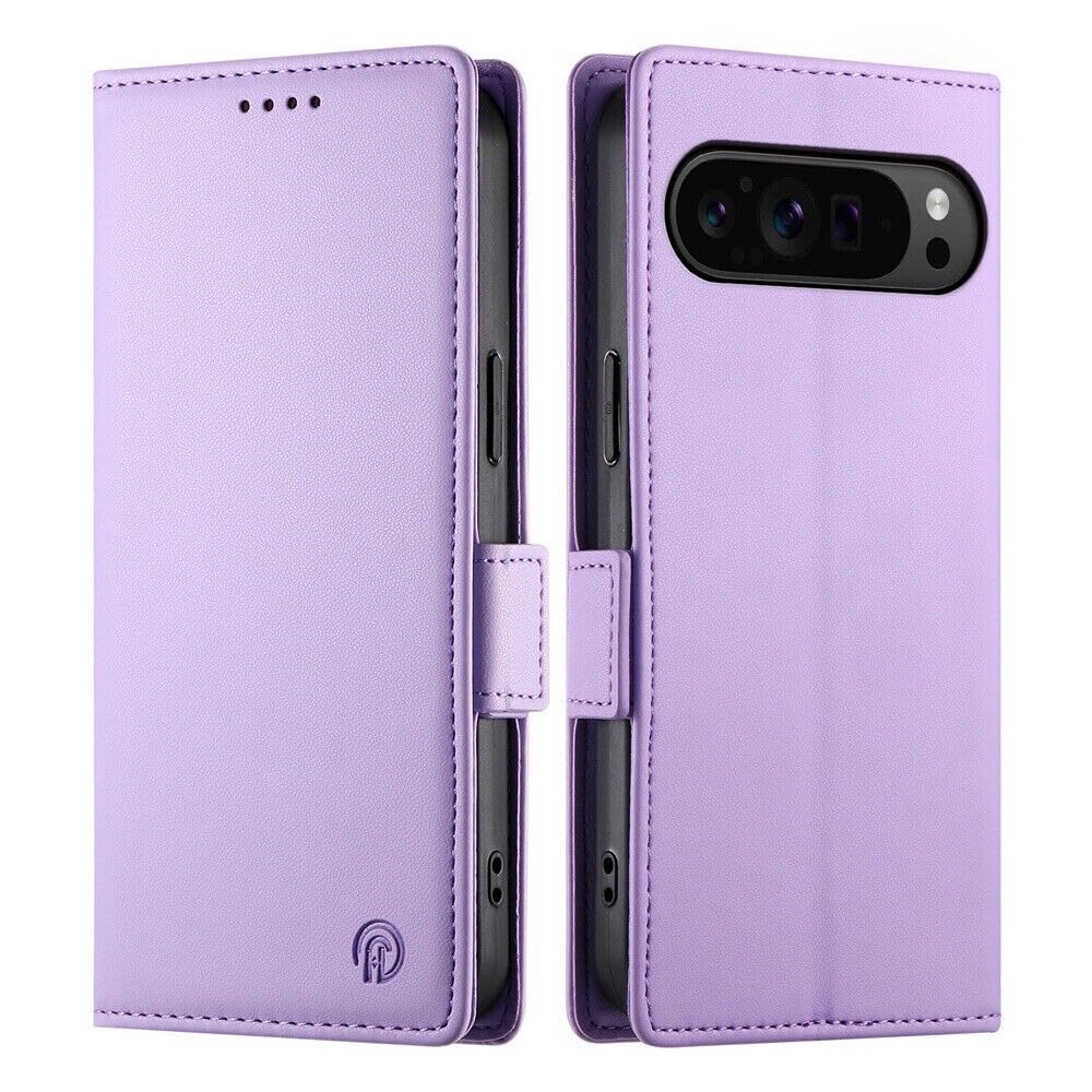Étui pour Google Pixel 10 violet protège écran contre les rayures cuir rabat
