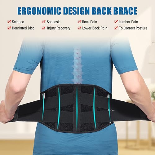 Miniatura 3 de Soporte de espalda para espalda baja  Soporte de espalda baja para trabajo de levantamiento pesado, escoliosis, hernia de disco, soporte lumbar