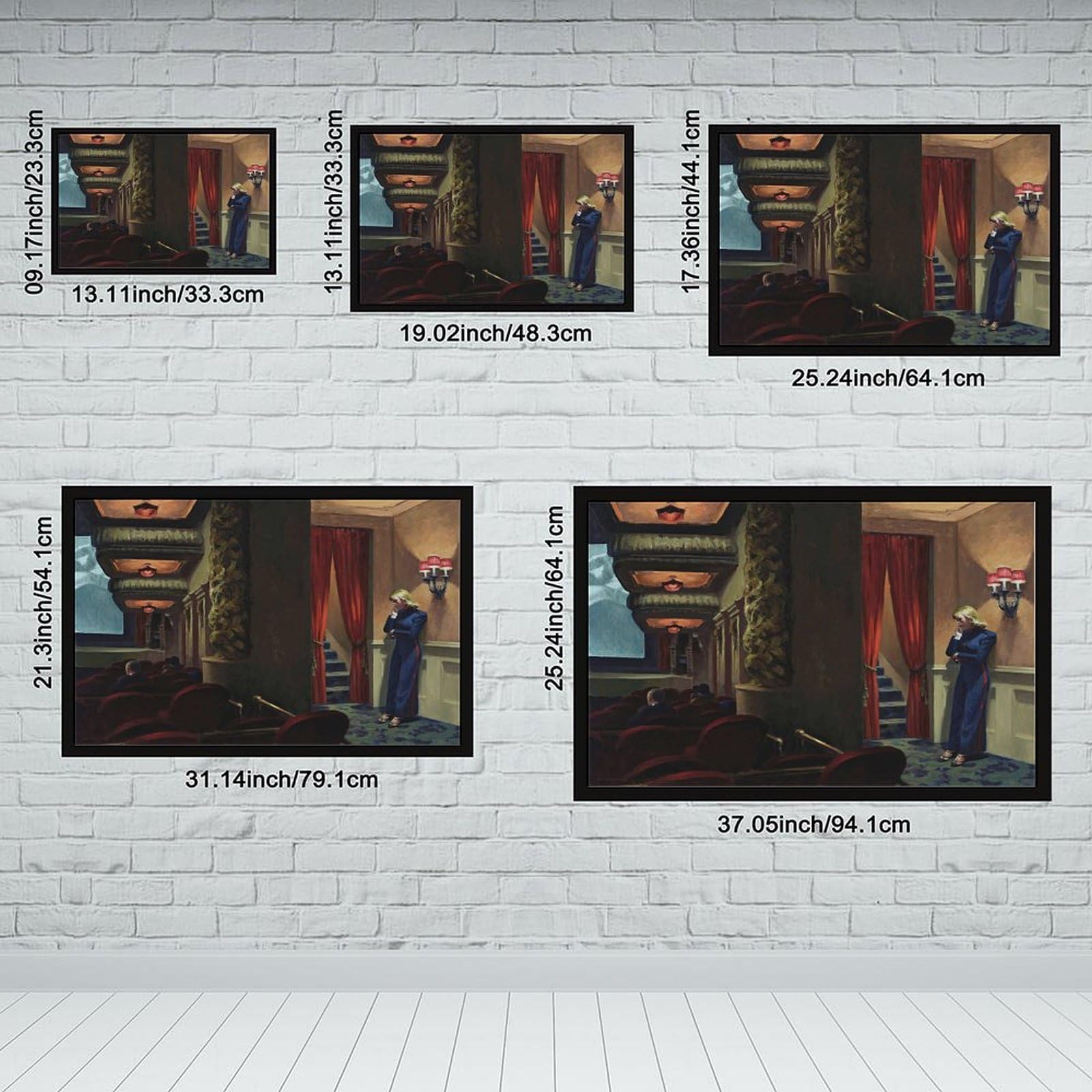 WCYB Edward Hopper Kunstdrucke, Poster, Motiv: New Yorker Film, Leinwand, Dekogemälde, Wandkunst für Büro, Wohnzimmer, zum Aufhängen, 40,6 x 61 cm (L x B)
