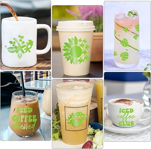 Miniatura 4 de VINYL FROG Rollo de vinilo adhesivo verde lima de 12 pulgadas x 10 pies, vinilo permanente verde mate para decoración del hogar, taza, automóvil y