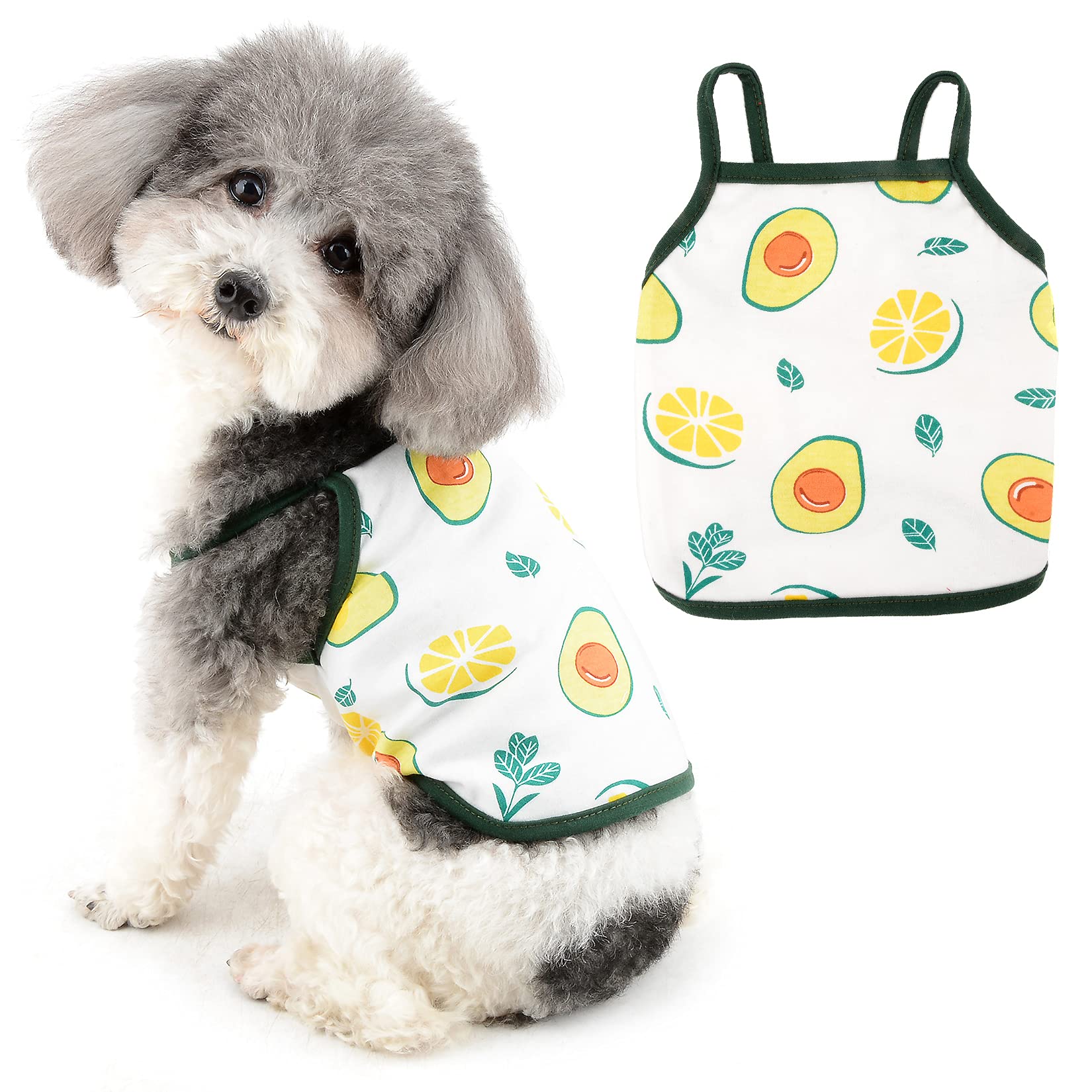 Ranphy Pet Clothes for Small Dog Cotton T Shirt Puppy Basic Vest Shirt Doggie Soft Tank Top Printed Pullover Clothing Summer Breathable Sleeveless Apparel for Chihuahua Yorkshire Terrier