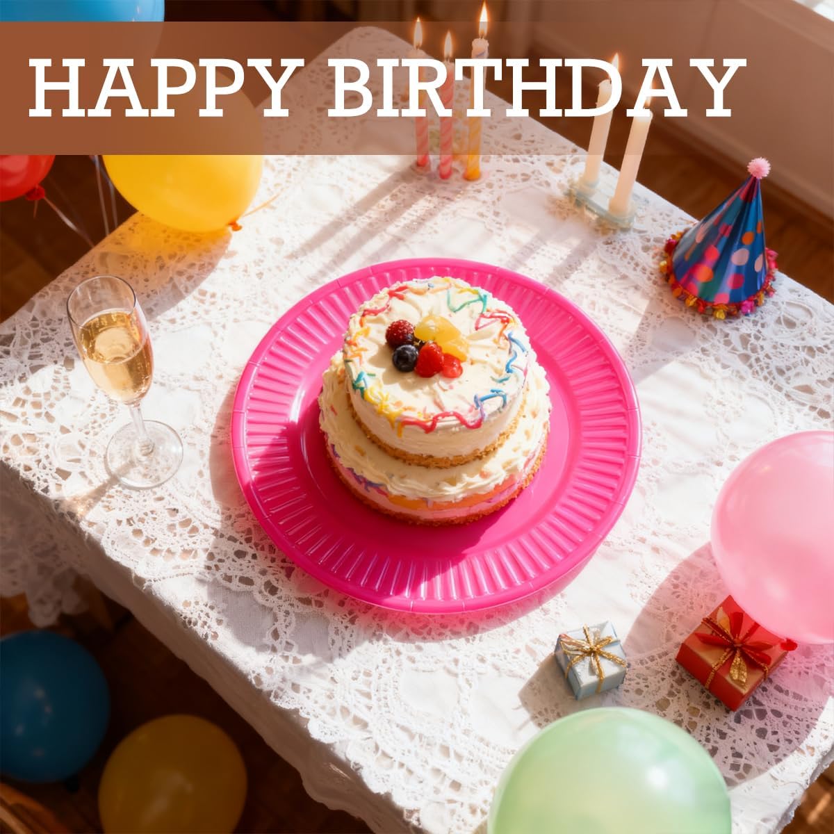 300 Pcs Colorful Paper Plates Bulk, 7 Inch Disposable Paper Dessert Plate, Colored Round Party Plate Waterproof Microwavable for Birthday Picnic Party, 12 Colors