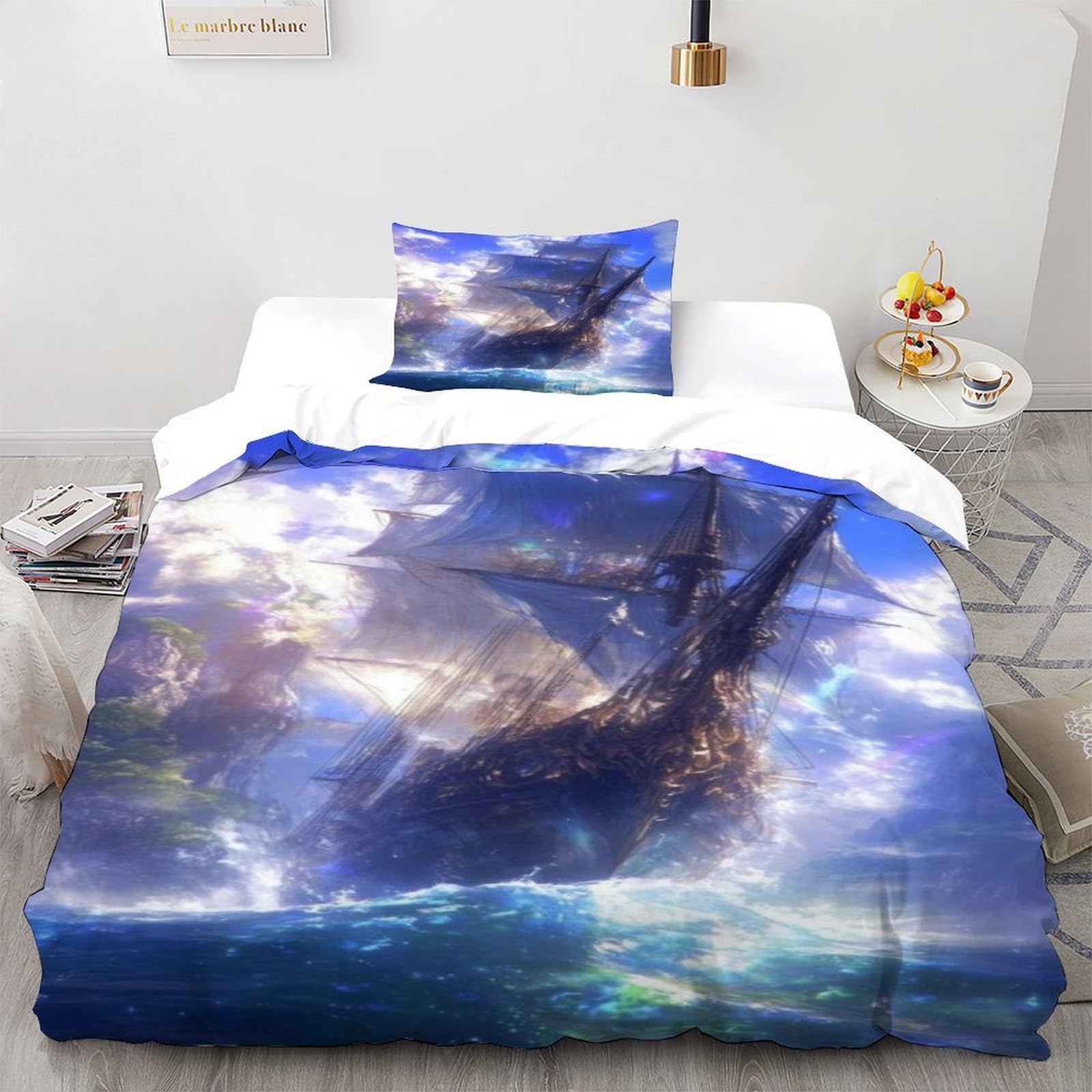 Housse de couette ship 135x200 en microfibre premium au tissage haute densité