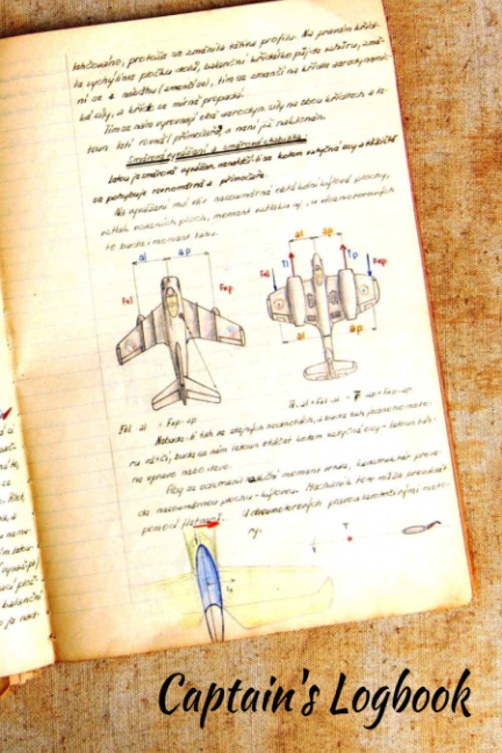 Captain's Logbook!: Retro 'Aircraft Log' Multicolor Art Blank Lined Journal