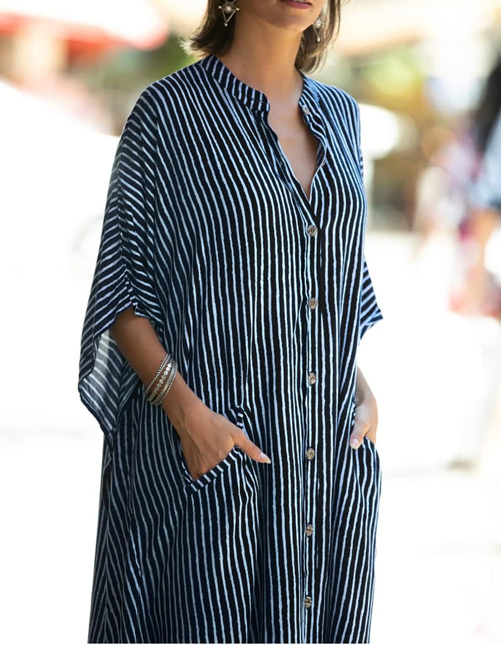 Bsubseach Beach Kaftan Dresses Cheetah Long Rayon Caftan Swim Cover Up Muumuu Animal Dress Oversized Coverups Swimwear - Image 6