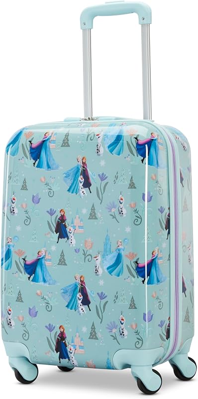 Disney Frozen Carry-On Luggage - Airline Approved, Durable Hardshell with Favorite Frozen Characters - Roll Confidentially with Spinner Wheels & Colorful Adjustable Handle