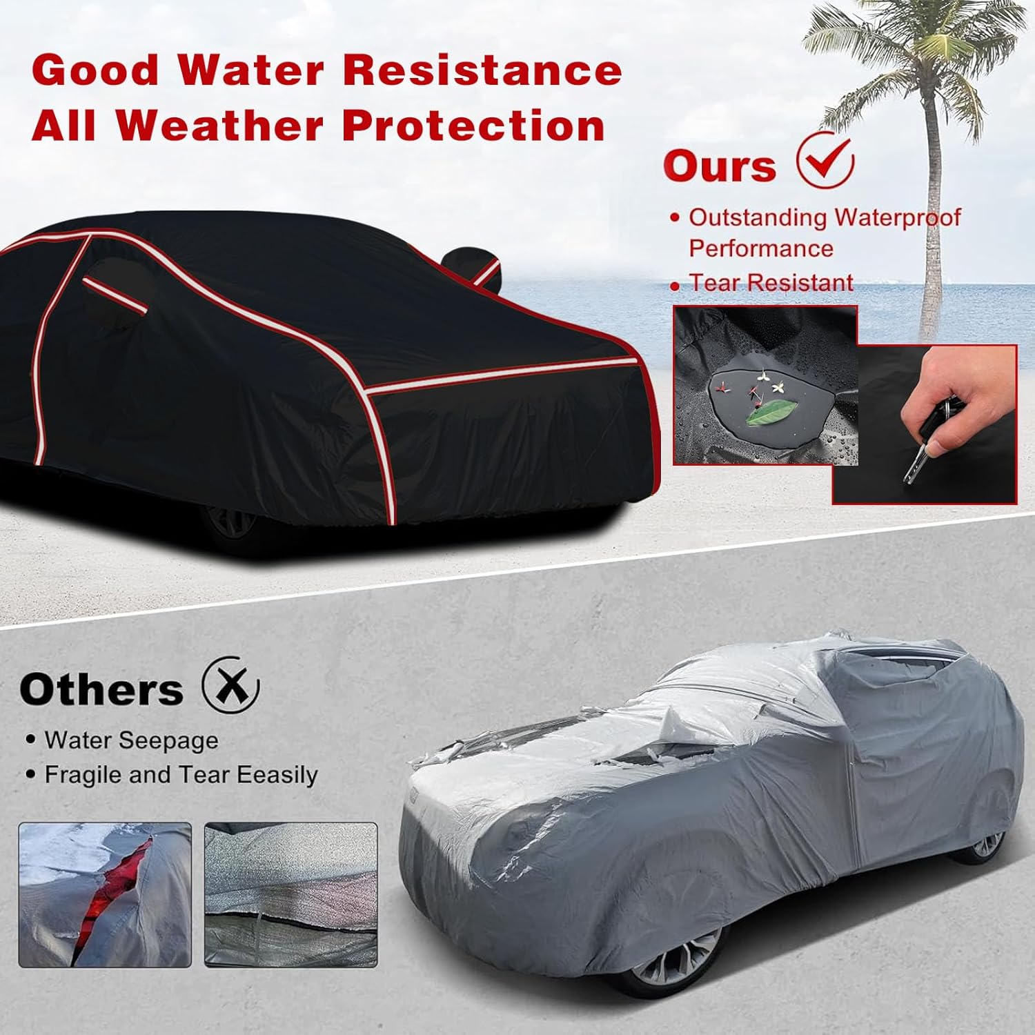 Waterproof Car Cover for Cadillac XLR 2004-2009 Scratch Frost Resistant Rainproof Sun Protective Dustproof Shield