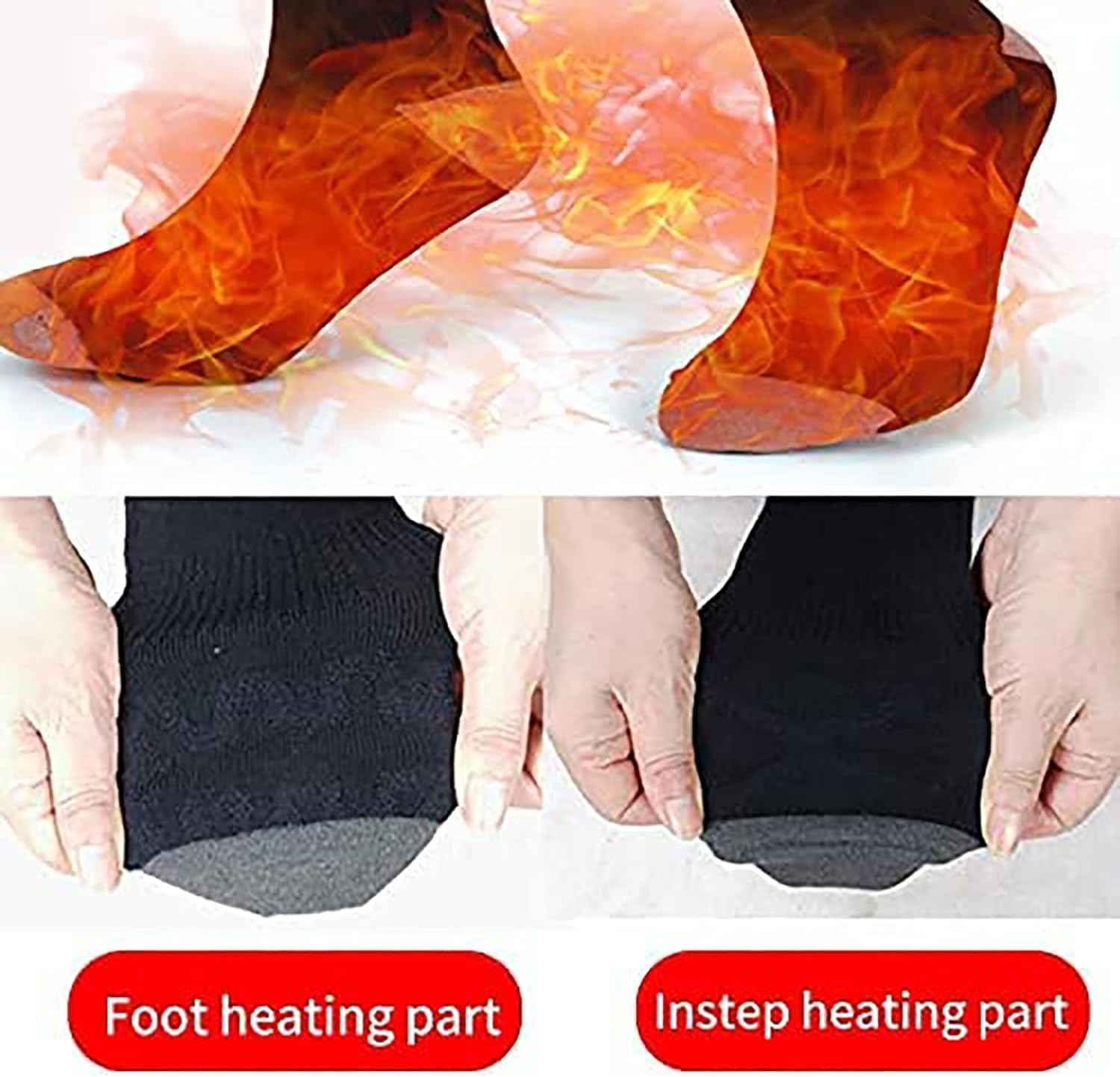 Chaussettes chauffantes lavables avec 3 réglages de Chauffage électriques pour Hommes et Femmes Randonnée Ski Camping