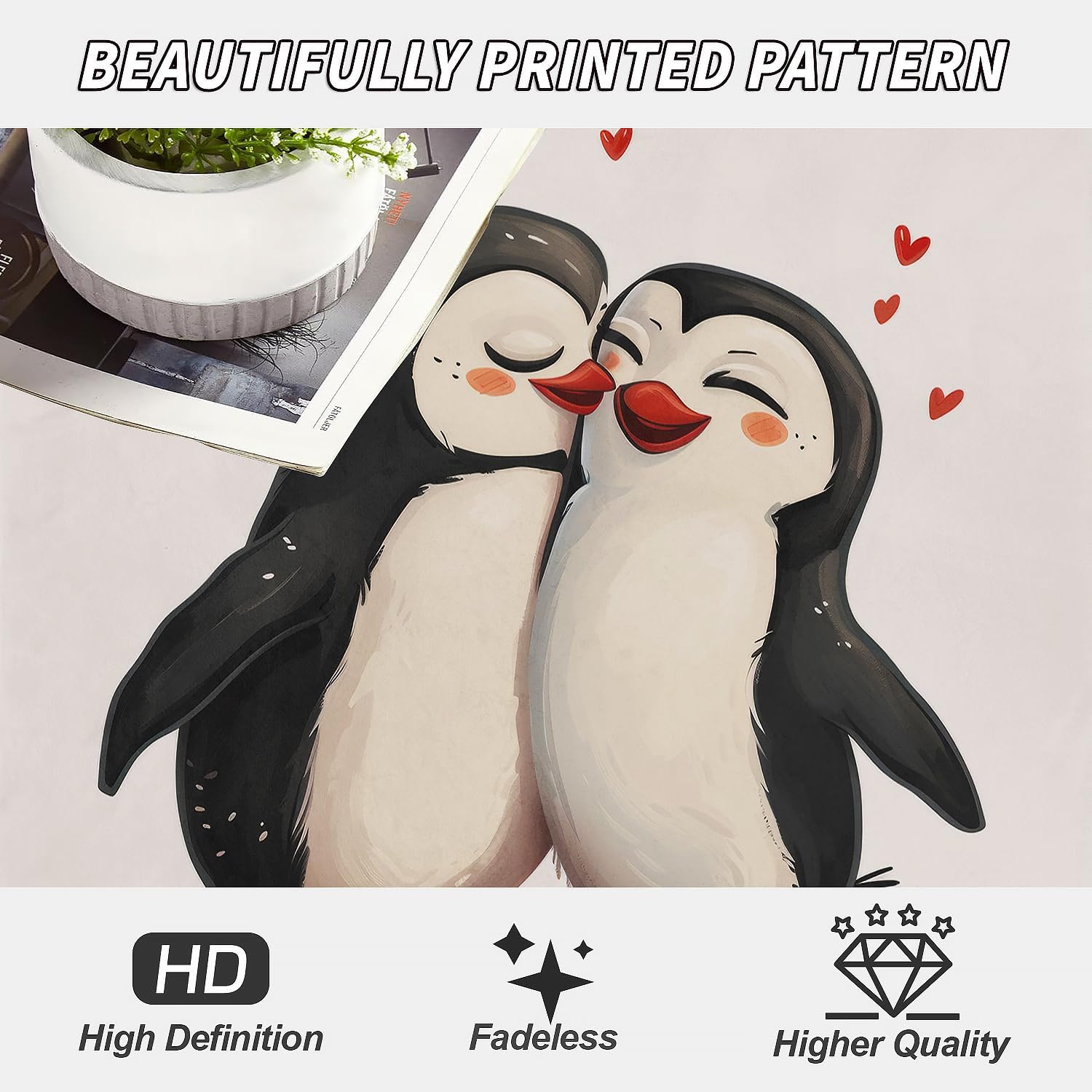 Penguin Couples Blanket for Women Men, Wedding Anniversary Blanket for Wife Husband, Valentines Christmas Birthday Gifts for Boyfriend Girlfriend, Romantic I Love You Gifts for Him Her, 50"x60" - Image 4